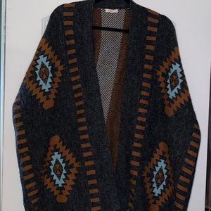 Long Aztec pattern cardigan